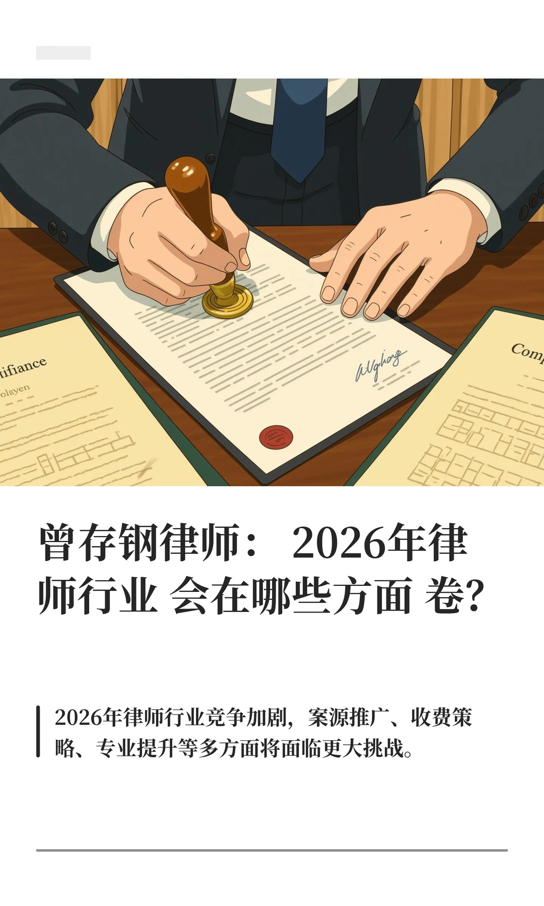 曾存钢律师：2026年律师行业会在哪些方面
