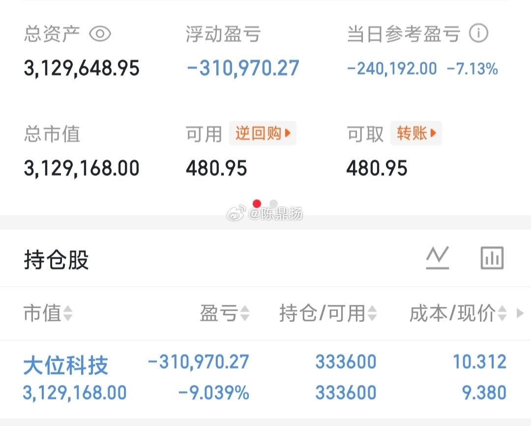 今天太惨了，大位科技握住多看少动，静待起飞。 