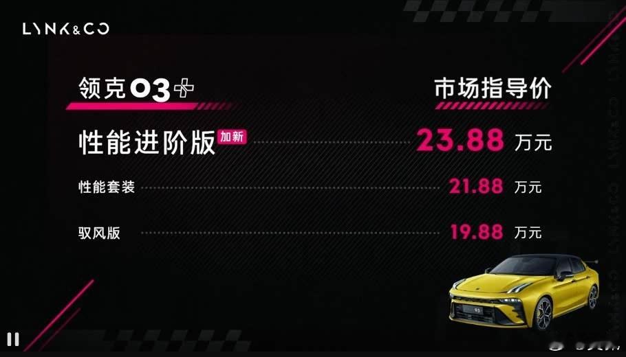 亲民燃油性能车我是不是好久没报道过了？领克03+出新款了，叫03+性能进阶版，2