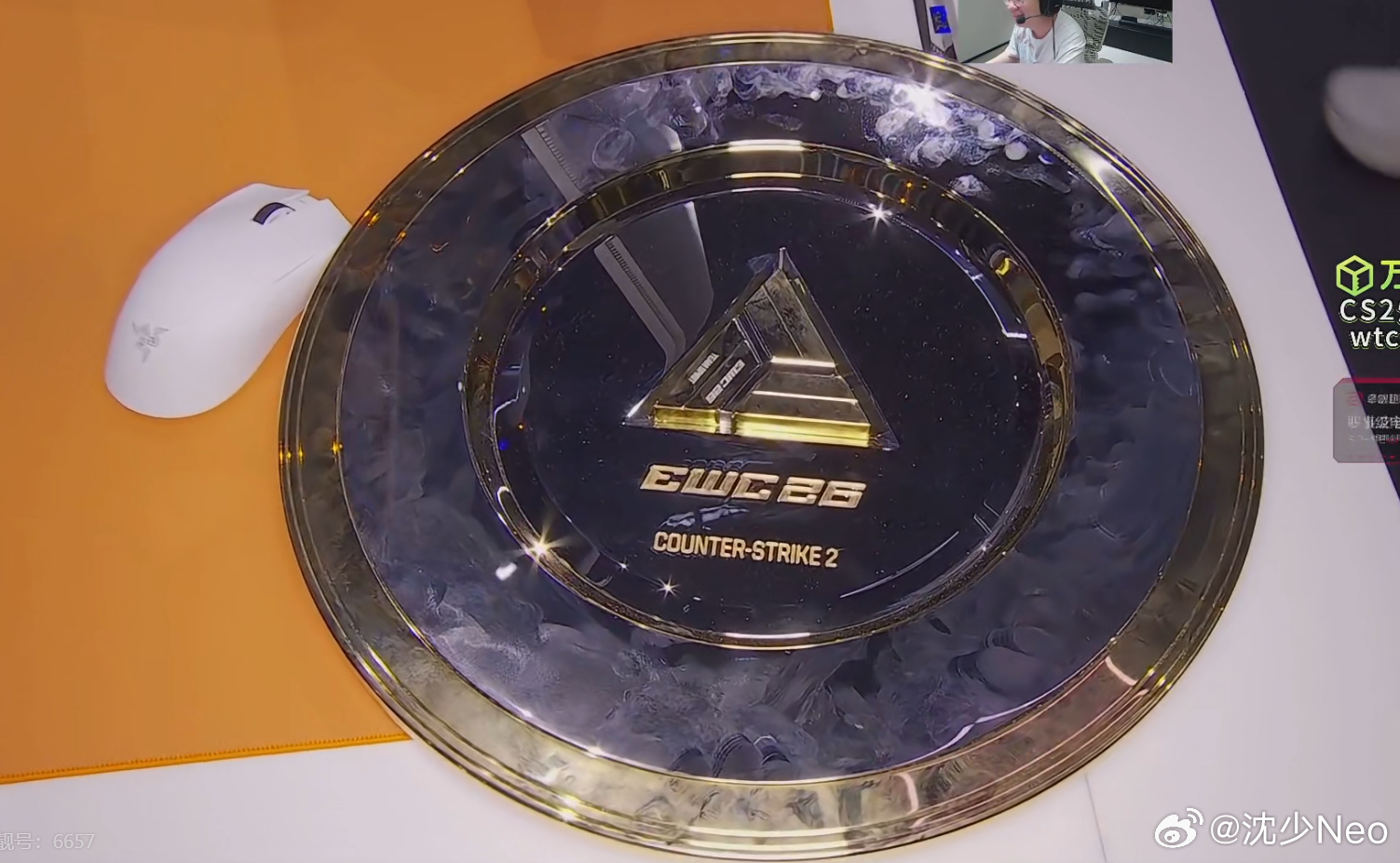 EWC冠军同款鼠标：雷蛇毒蝰V4专业版白色！雷蛇CS2ewc电竞世俱杯
