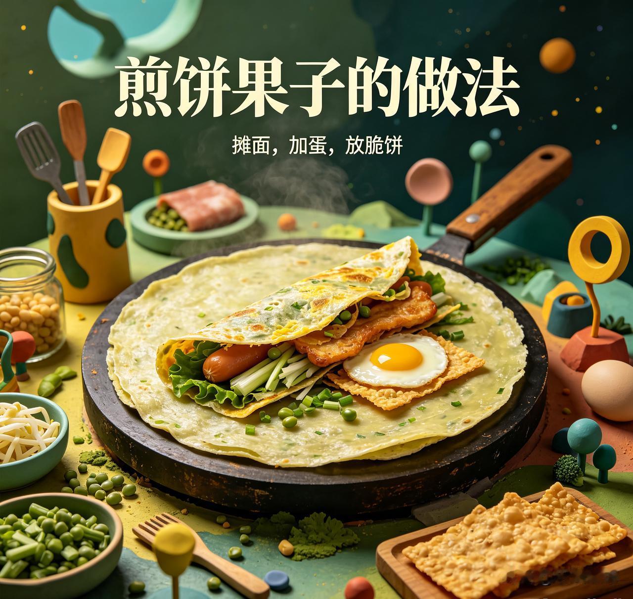 备好面糊：面粉加少许杂粮粉，兑水调成顺滑稀糊。
热锅刷薄油，舀一勺面糊摊成圆饼，