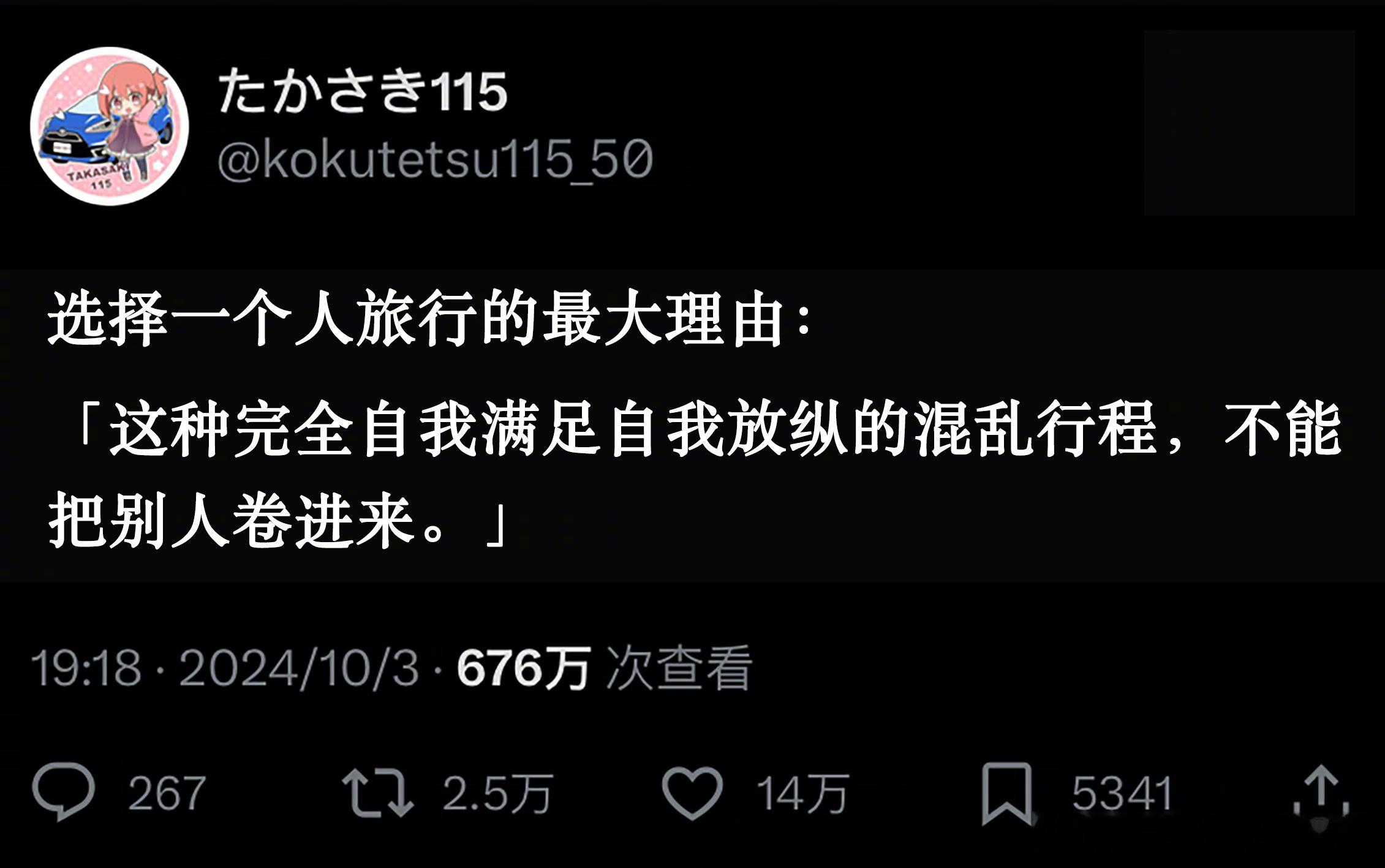 因为这是只满足我自己的旅行 