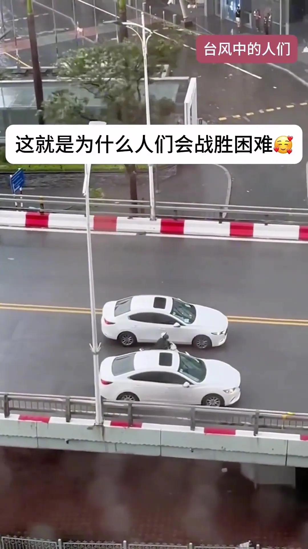 台风中的一幕，太有爱了。
 这就是一生暴躁又善良的中国人