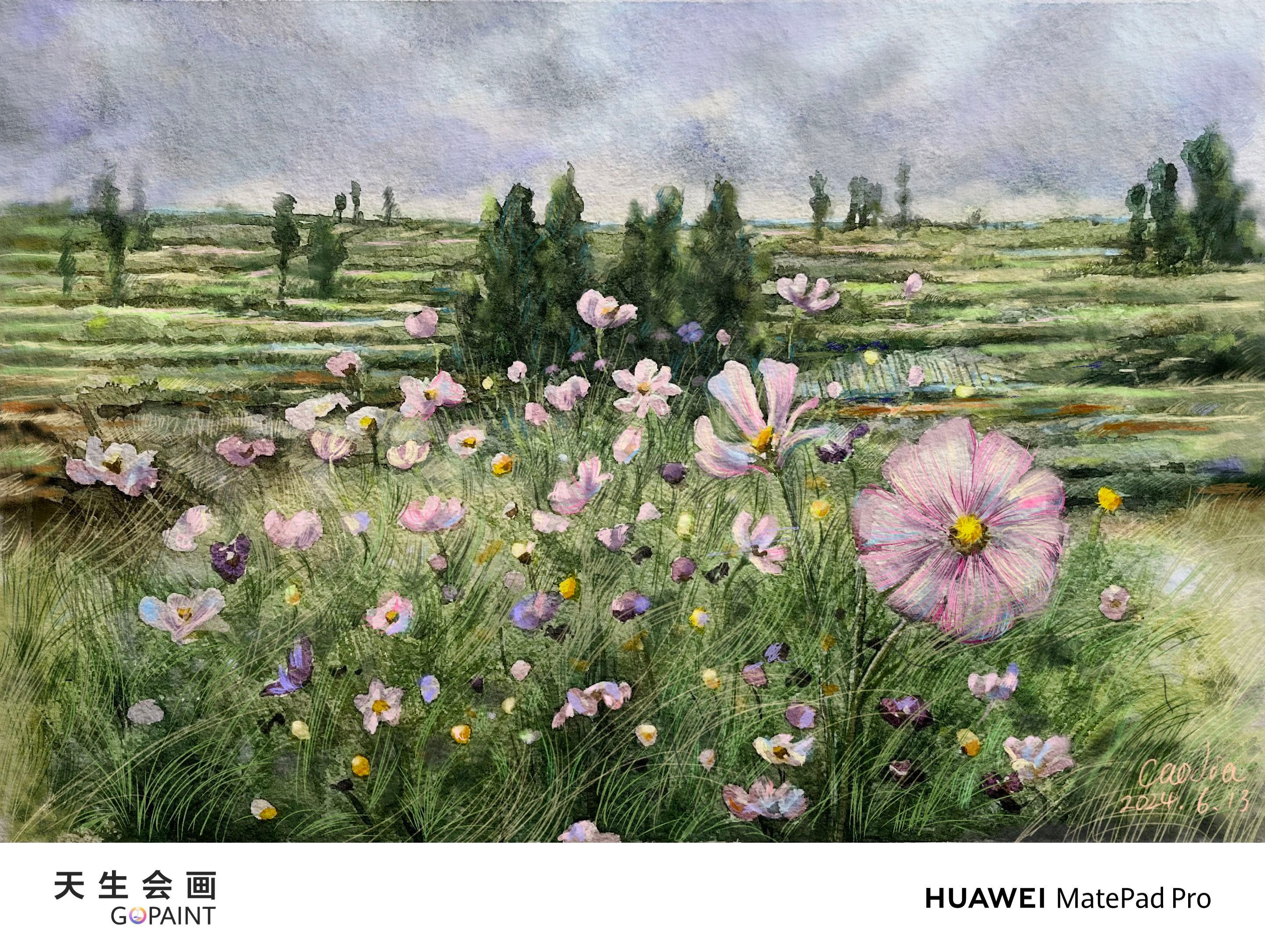 以前画好一幅画后，总觉得差点意思，现在可以通过动画功能给画面增加动态细节，比如花