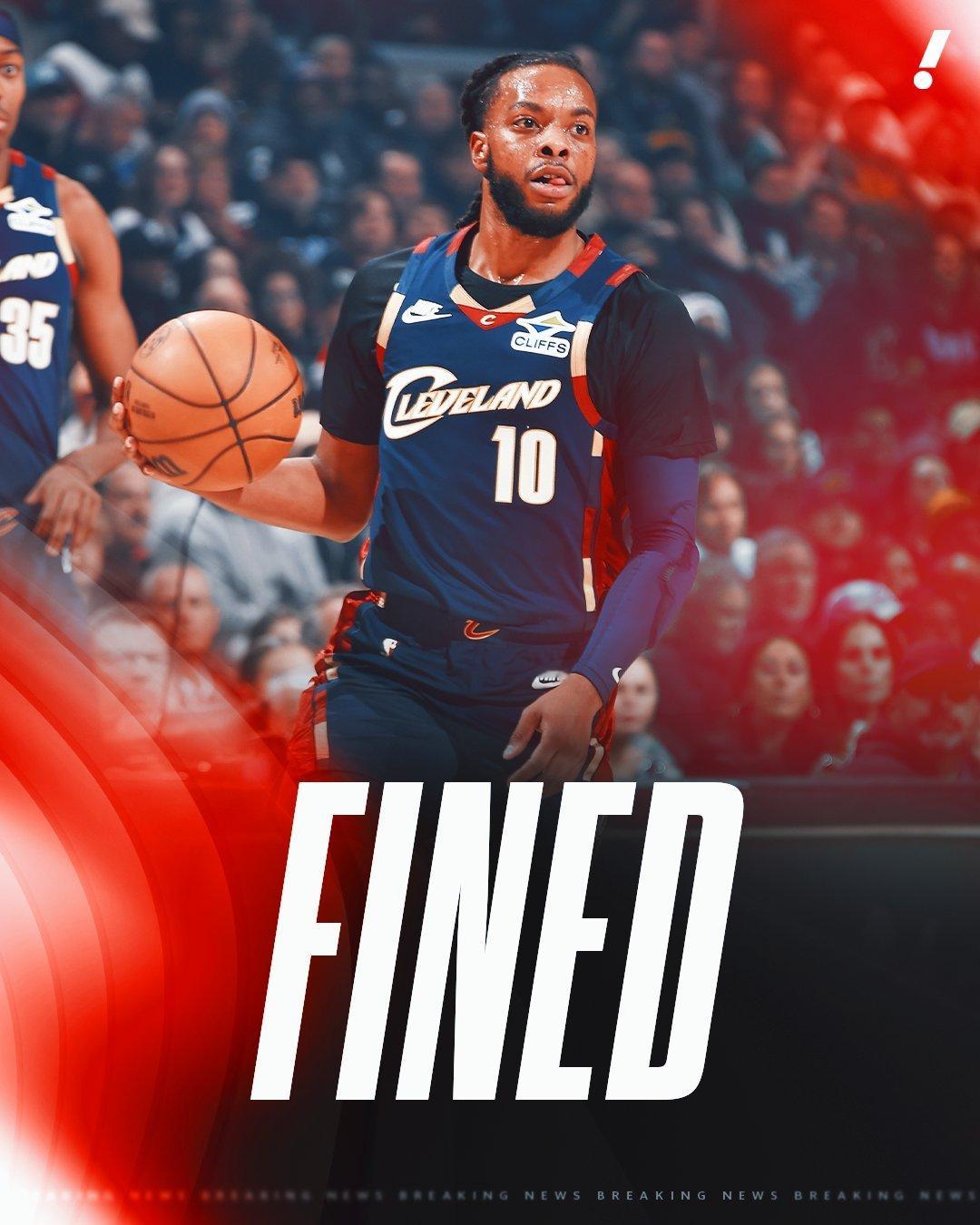 NBA宣布，骑士队因违反联盟的“球员出场参与政策”（Player Partici