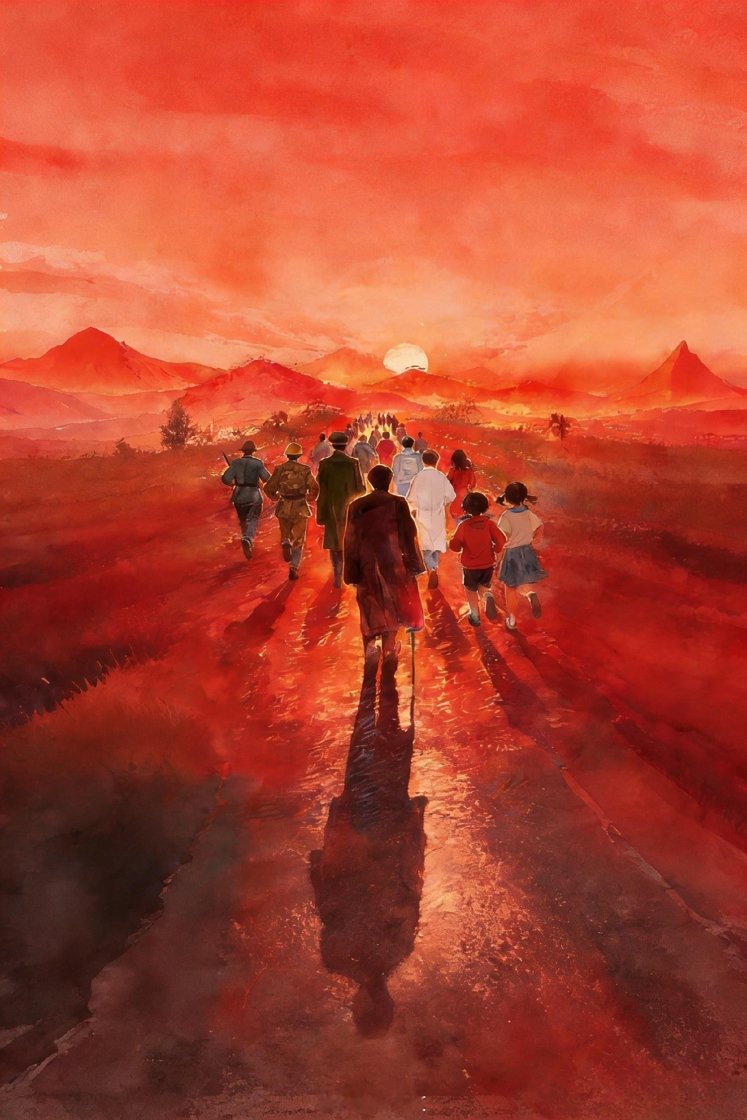 晚安 为有牺牲多壮志，敢教日月换新天。喜看稻菽千重浪，遍地英雄下夕烟。 