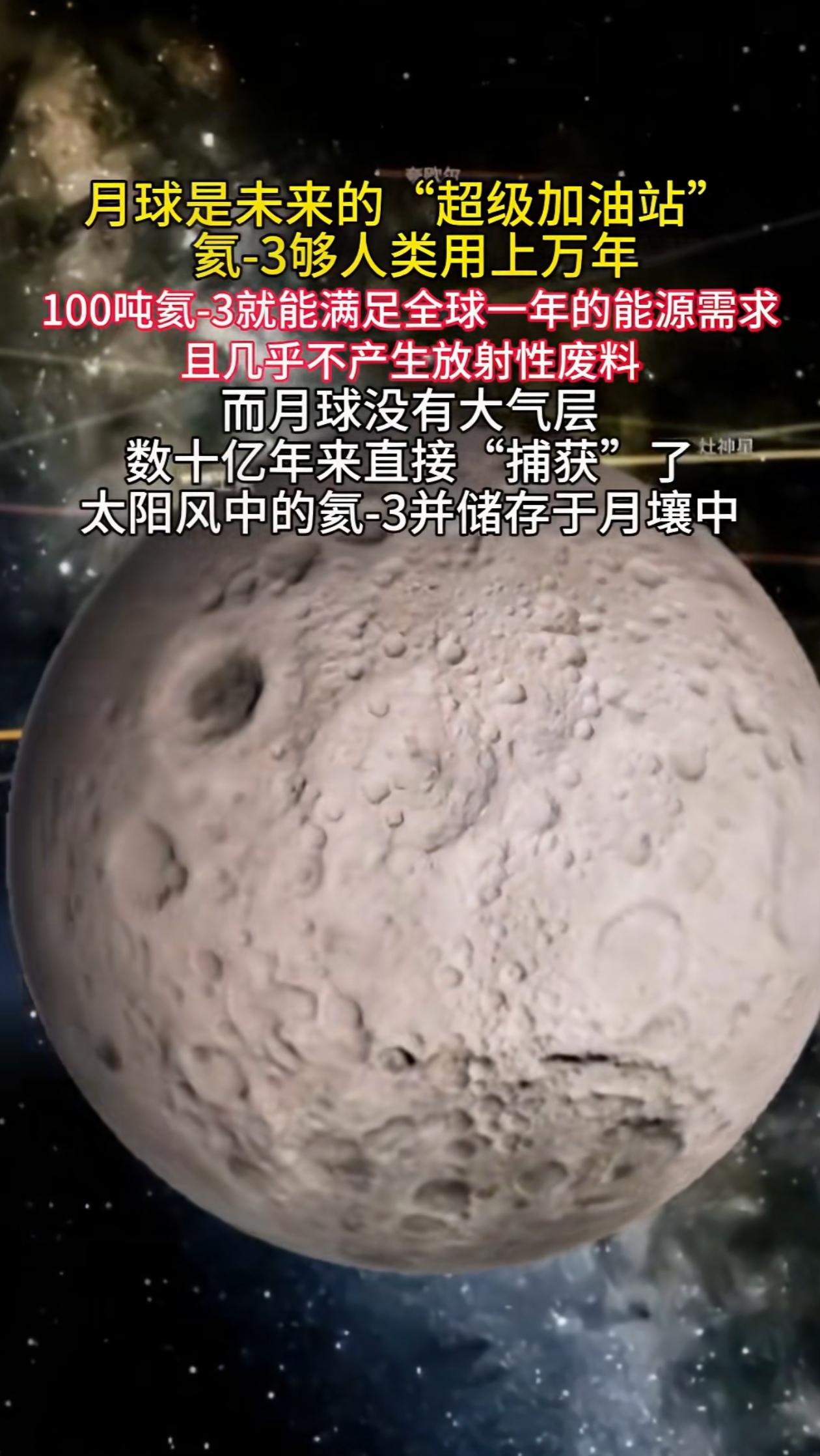 氦-3藏万亿能量，月球能供地球用万年