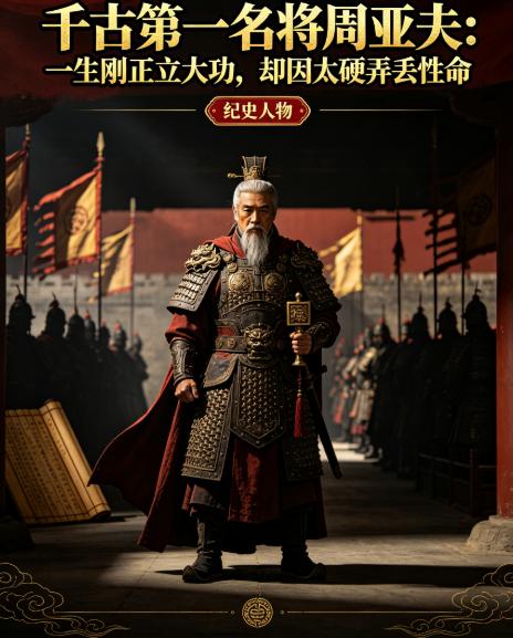 周亚夫，西汉时期著名军事家，以治军严明、刚正不阿著称。他驻守细柳营，汉文帝劳军时