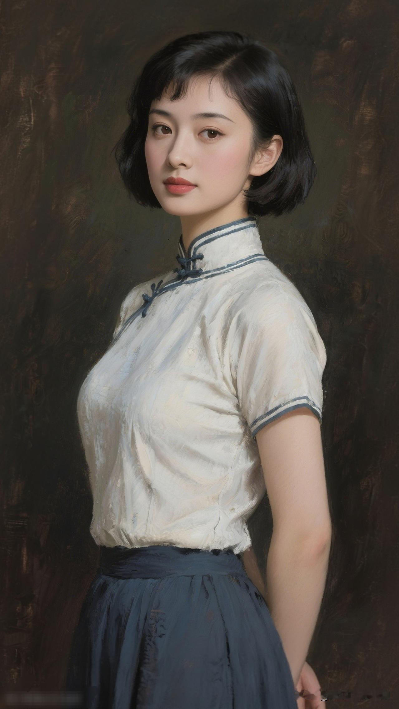 红袖添香夜，美人如画里。清纯甜美的样子漂亮吗 复古旗袍少女，优雅气质，韵味十足。