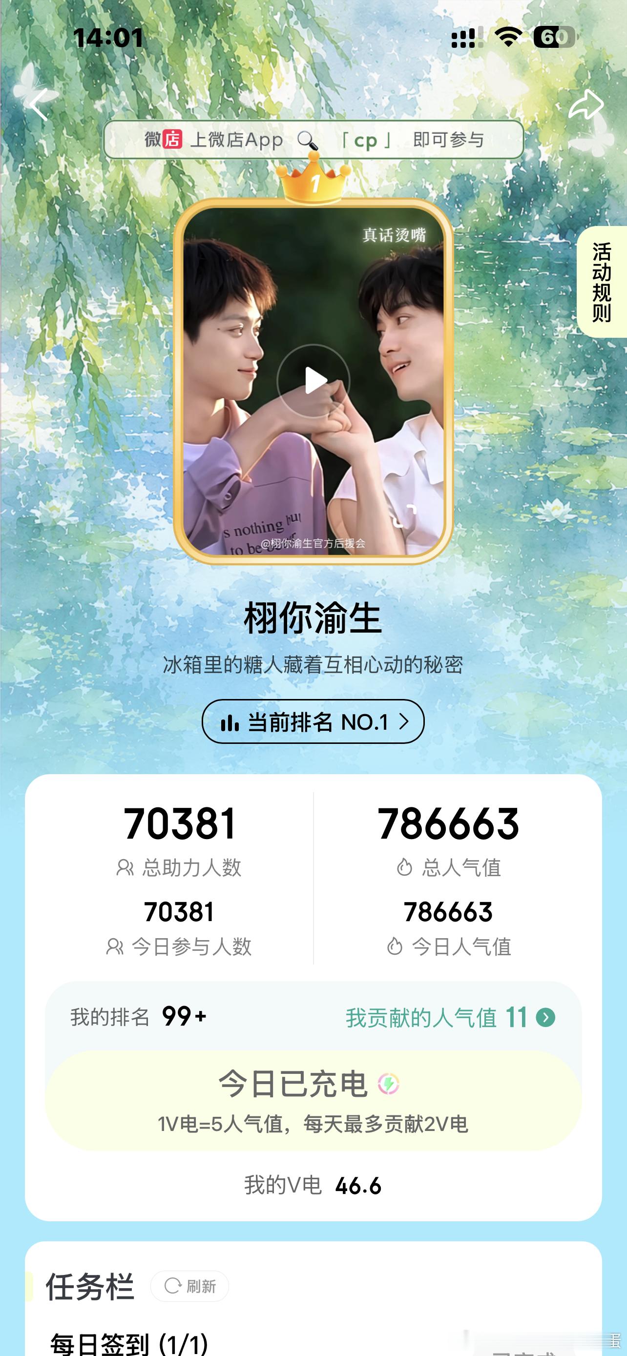 栩你渝生还差三万 谁投了这个 花街我就投哪个区 （反正东北没希望了） 