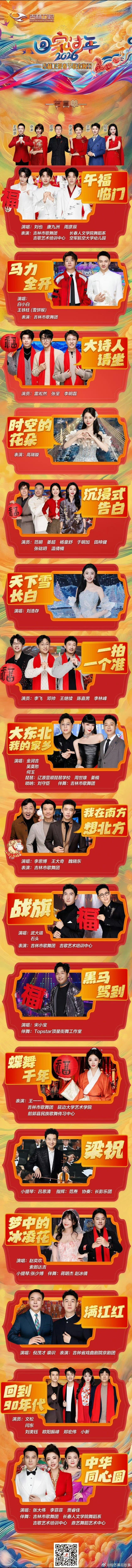 吉林卫视马年春晚节目单 青春风暴来袭！唐九洲、周彦辰、刘也等青春偶像同台献艺，歌