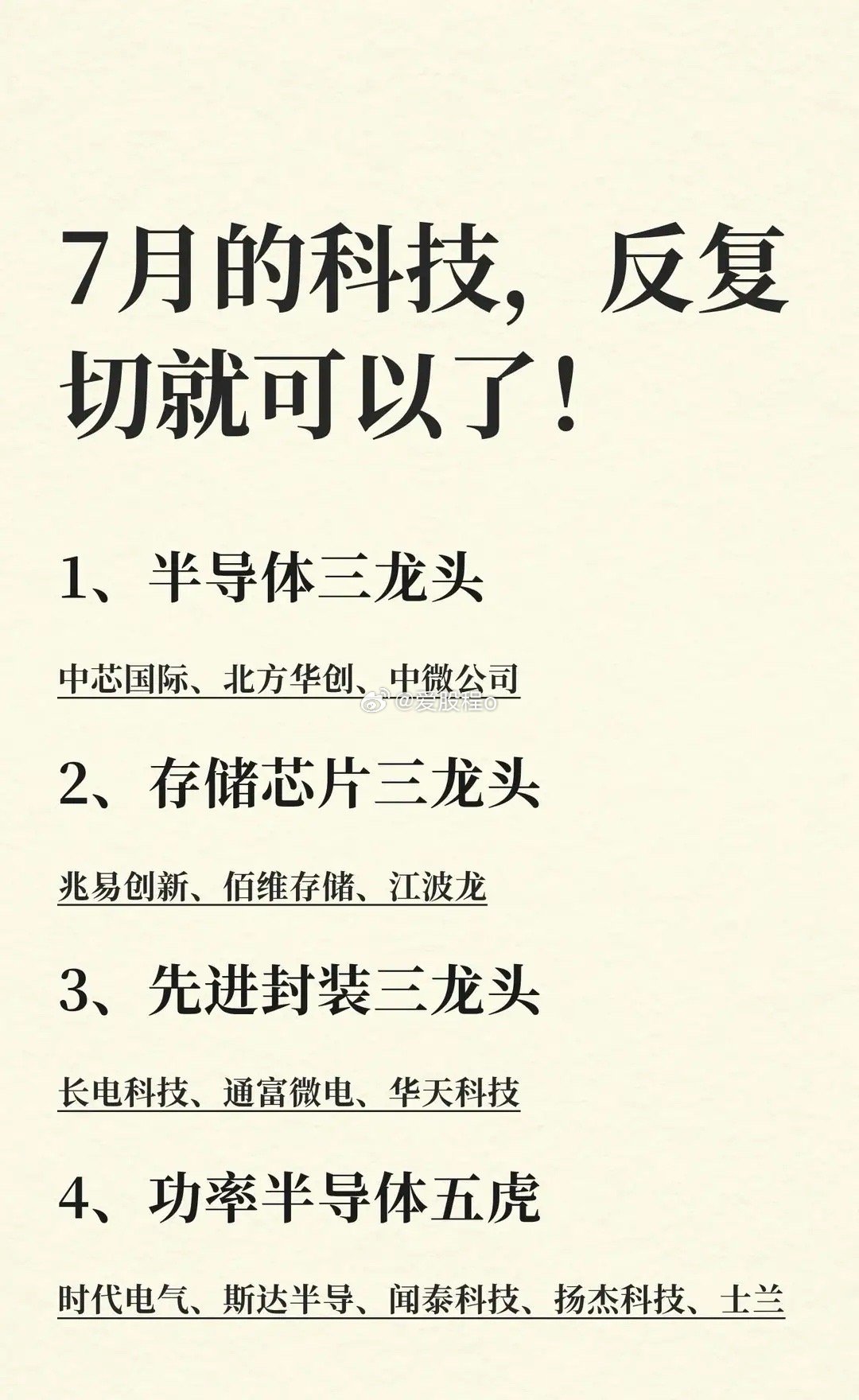 7月的科技，反复切就可以了！7月 科技 半导体 股票 股票知识 小白来理财 股市