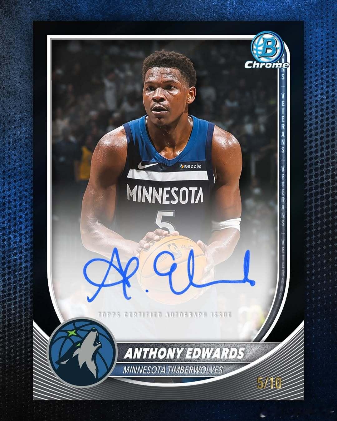 官宣签约！“华子”正式加盟 Topps🔥Topps 正式与安东尼・爱德华兹达成