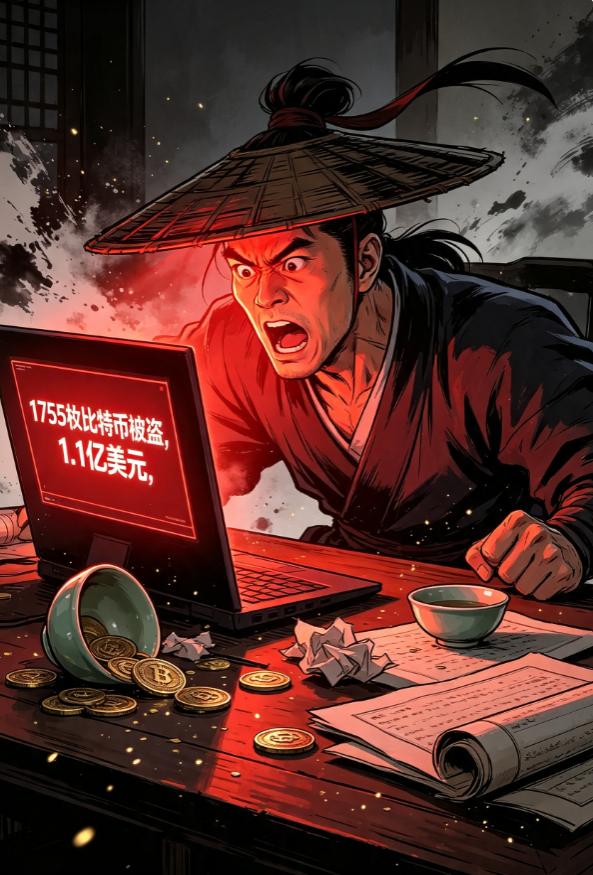 1755枚比特币被盗，价值1.1亿美元，号称"绝对安全"的冷钱包，一夜被攻破。