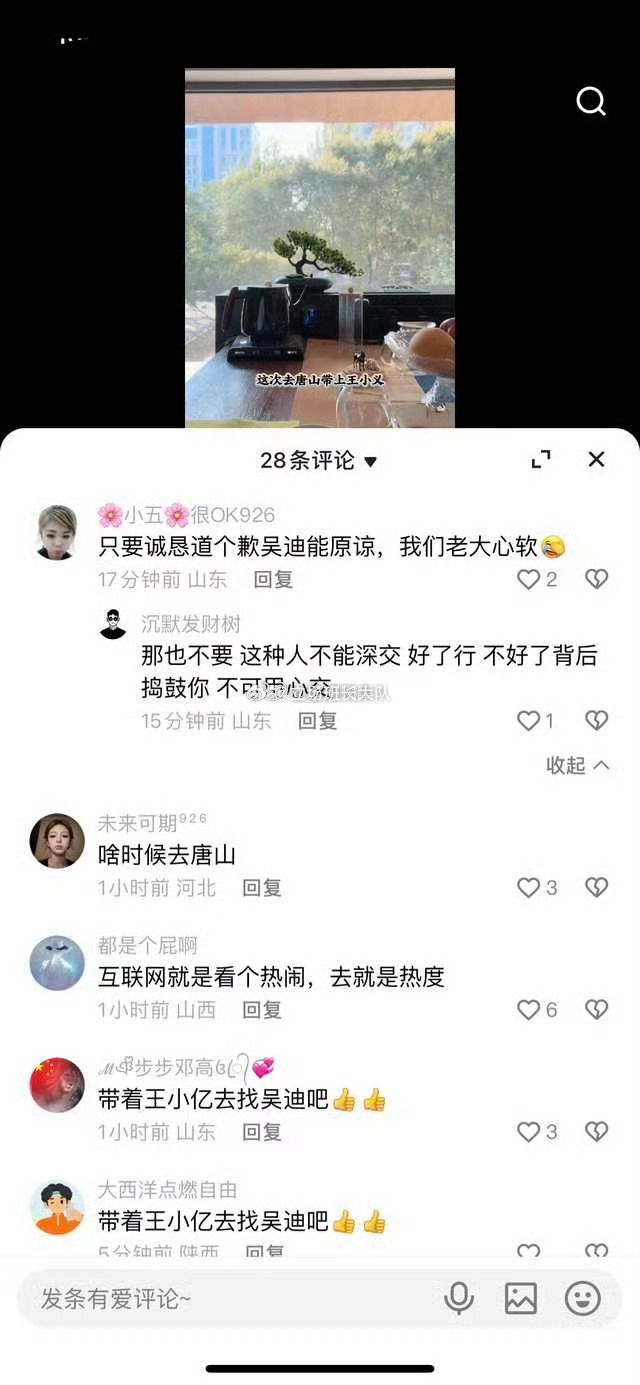 吴迪粉丝已经替吴迪原谅王小艺了、老吴迪格局打开不能在小心眼了吧 ​​​