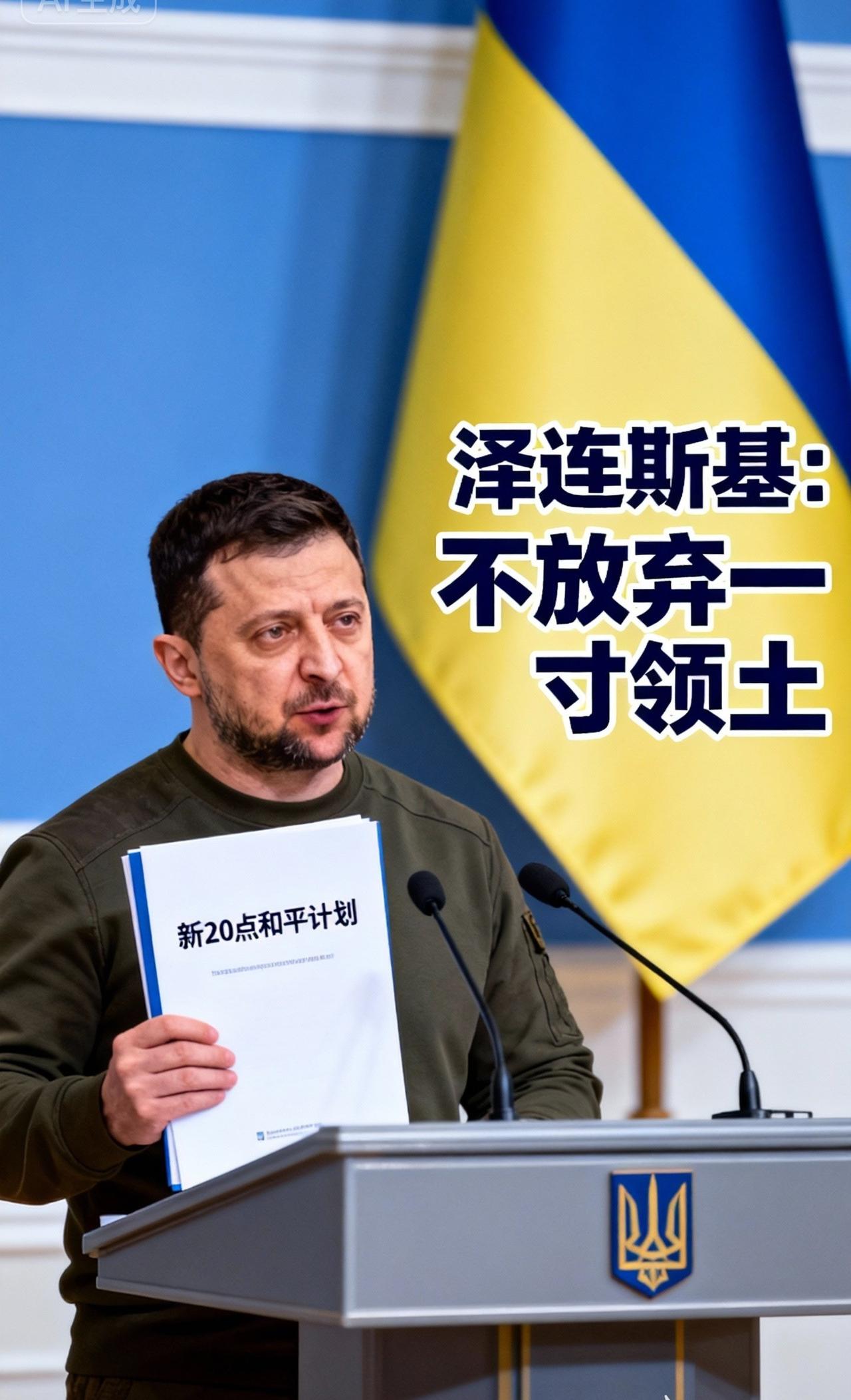 乌方将向美提交新20点和平计划，泽连斯基表态不放弃一寸领土

乌克兰方面传来重磅