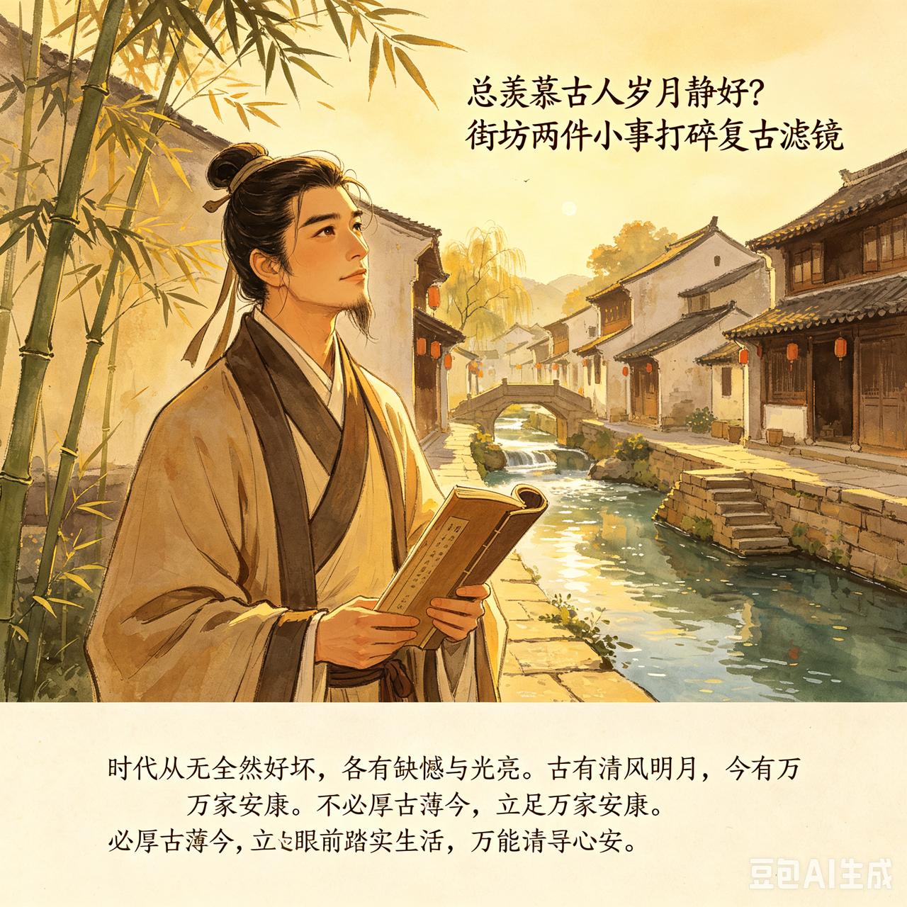 总羡慕古人岁月静好？街坊两件小事打碎复古滤镜
 
时常听见街坊闲谈，总有人叹古时