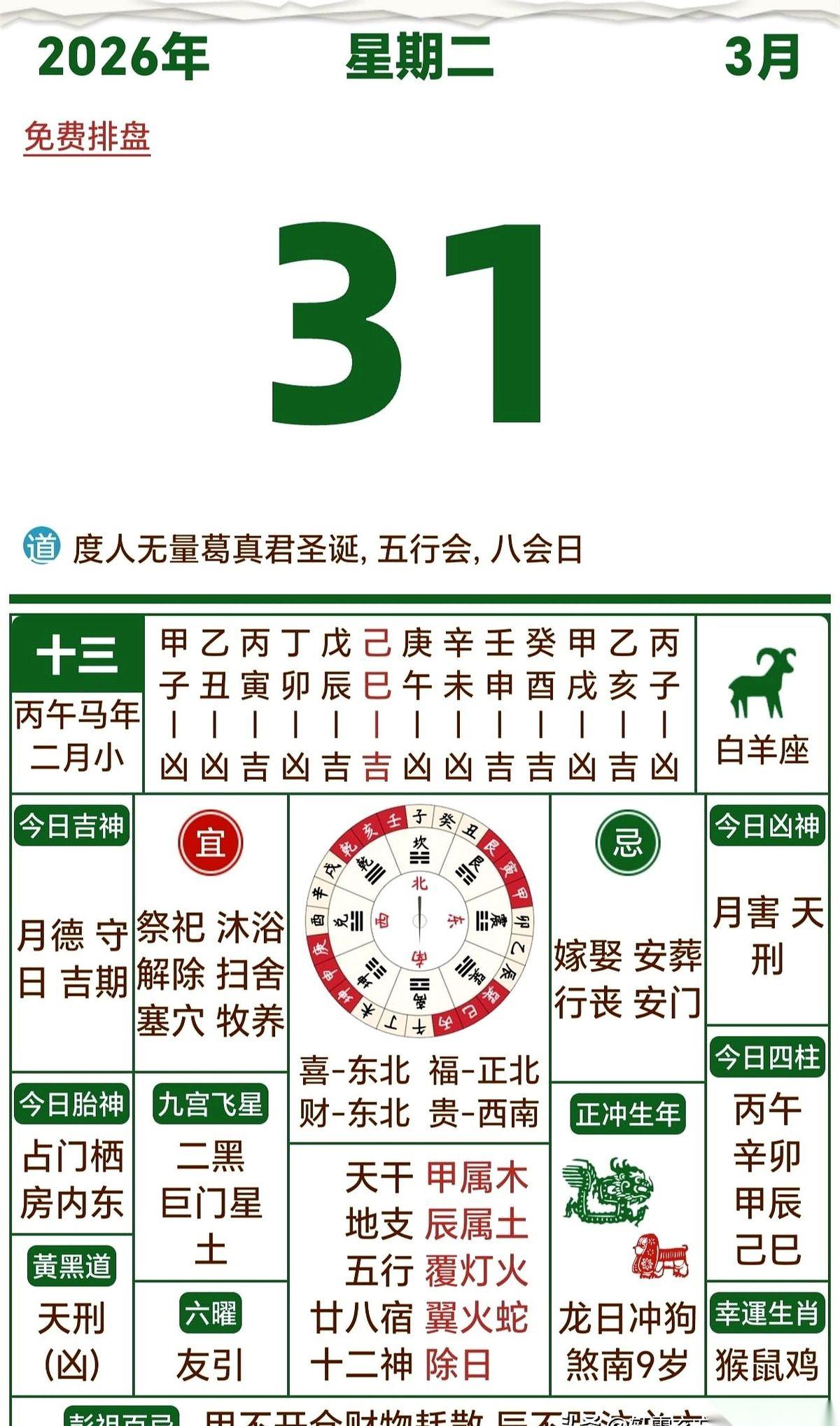 3月31号，千万别穿错衣服。
尤其是一身黑或者深蓝跑去谈事，那等于亲手把煮熟的鸭