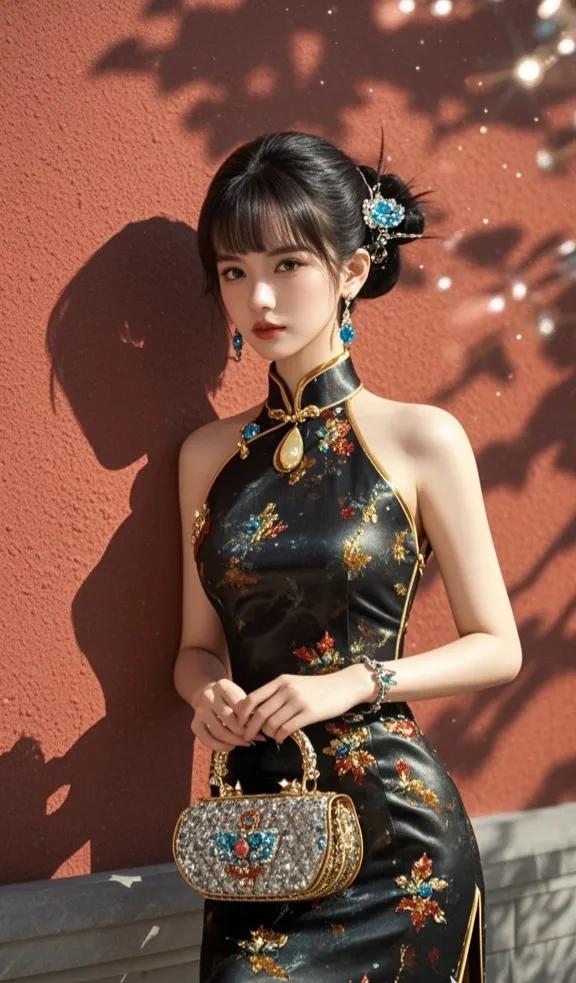 旗袍，中国女性最美的衣裳#🐝旗袍美人# #国风旗袍美女、# #优美旗袍少女# 