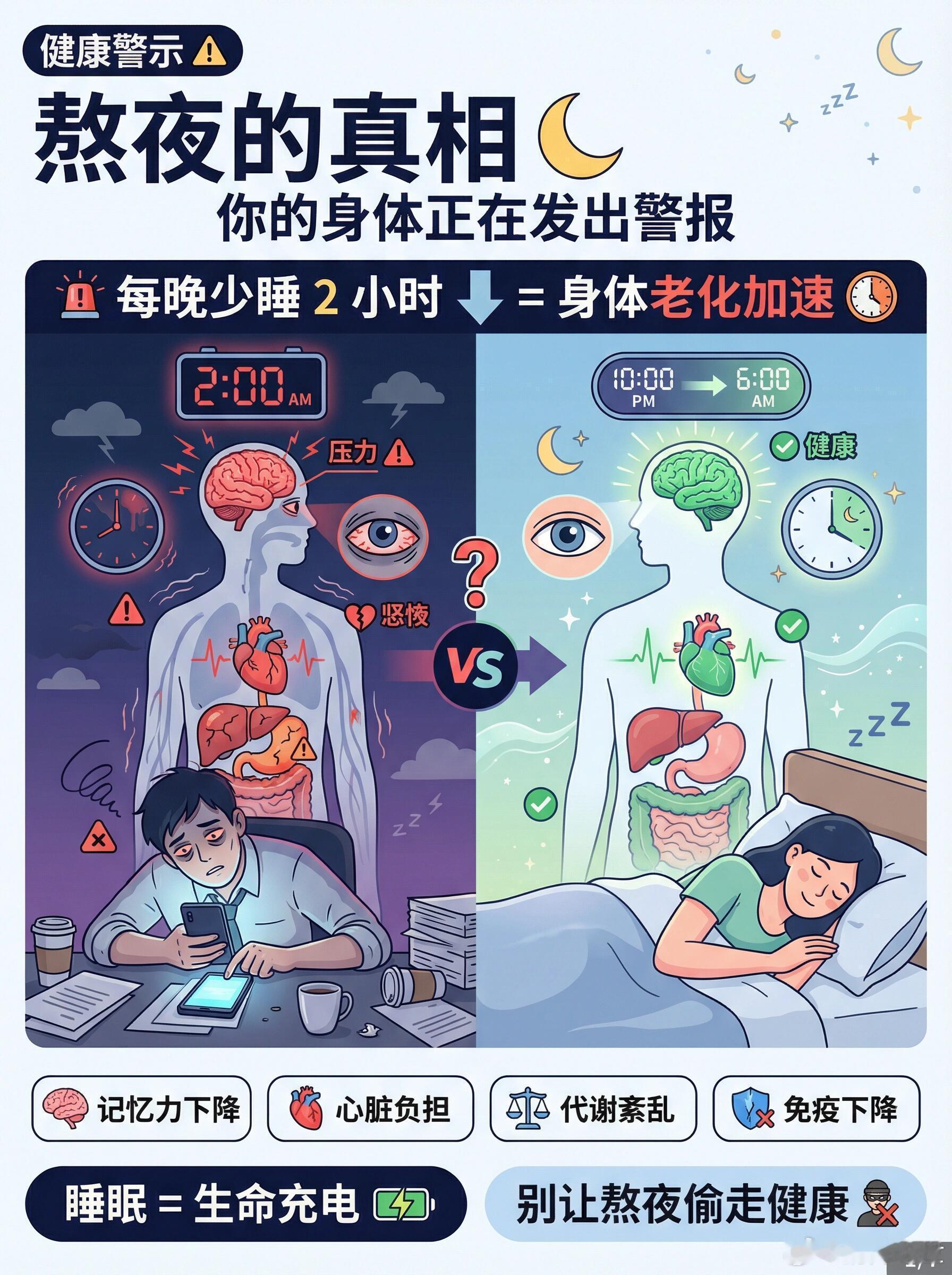 建议大家千万不要再熬夜了熬夜人必读指南，一文带你了解熬夜，从今天起好好睡觉永不熬