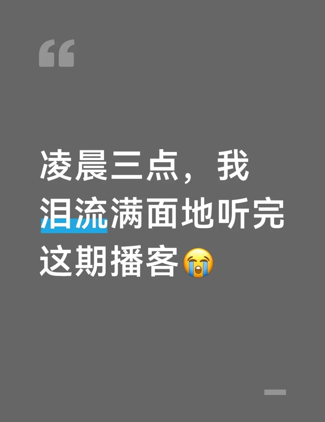 凌晨三点，我泪流满面地听完这期播客
凌晨三点的月光浸透窗棂，这期播客的声波像温暖