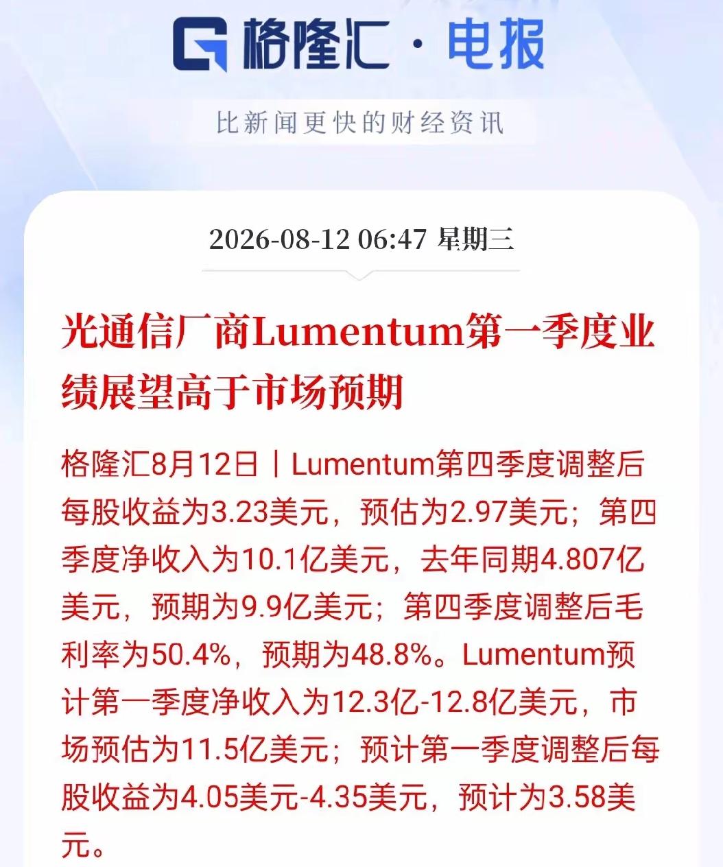 光通信利好来了，业绩好，预期强，十有八九要涨一波了[点亮平安灯][点亮平安灯][