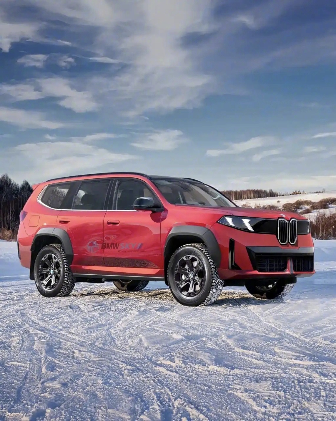 宝马硬派SUV渲染图。和下一代宝马X5同平台，对标奔驰G级。预计2029年下半年