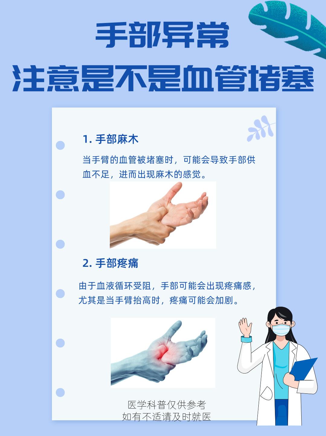 手部异常注意是不是血管堵塞。