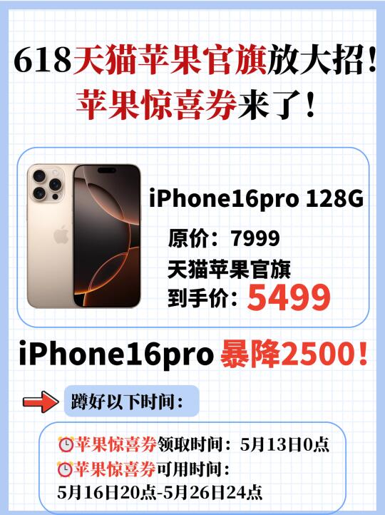 618天猫苹果官旗放大招！苹果惊喜券来了！