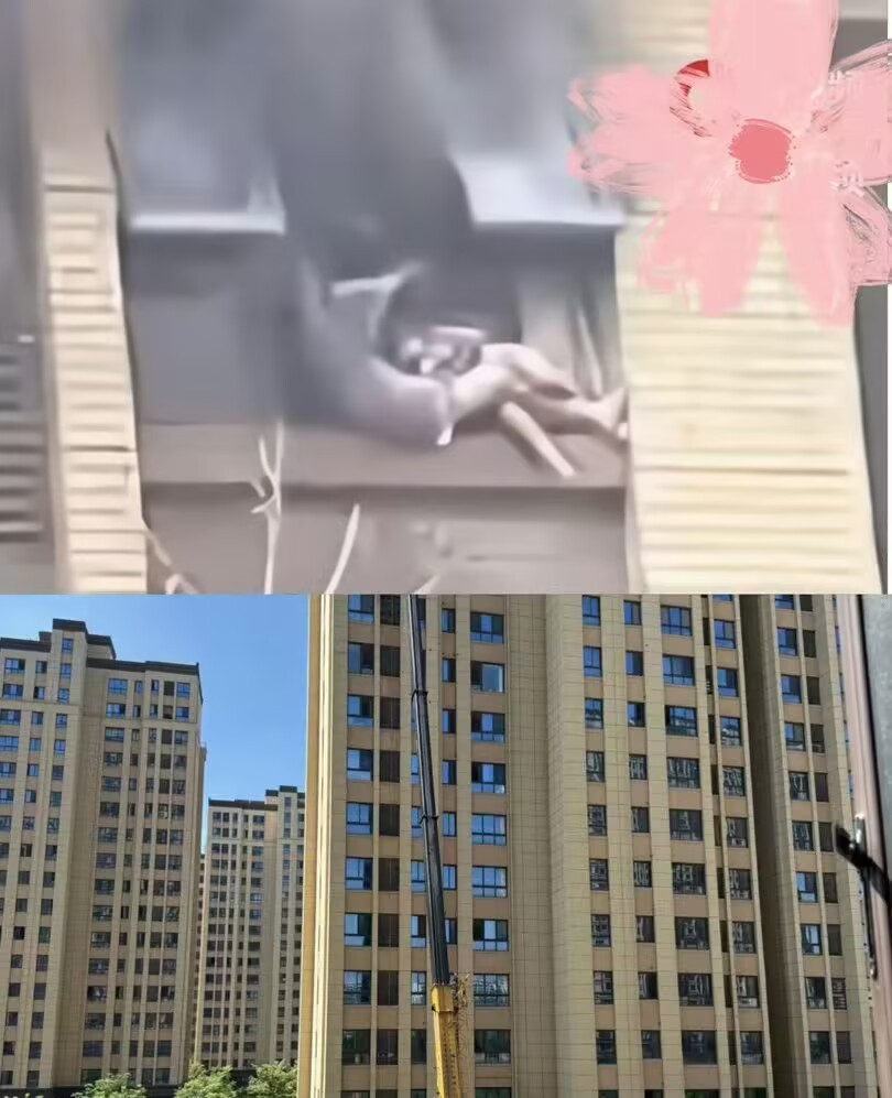 连云港火灾连云港火灾母女坠楼 小区楼下搞那么多绿化，有什么用想不通，很多救援作业