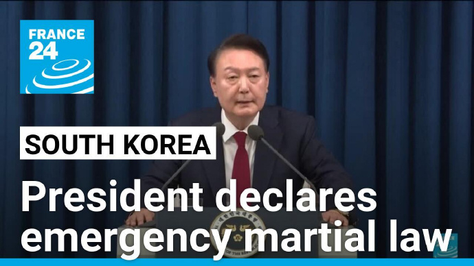 韩国总统发布紧急戒严令 韩国总统尹锡悦12月3日晚宣布实施紧急戒严。尹锡悦当天在