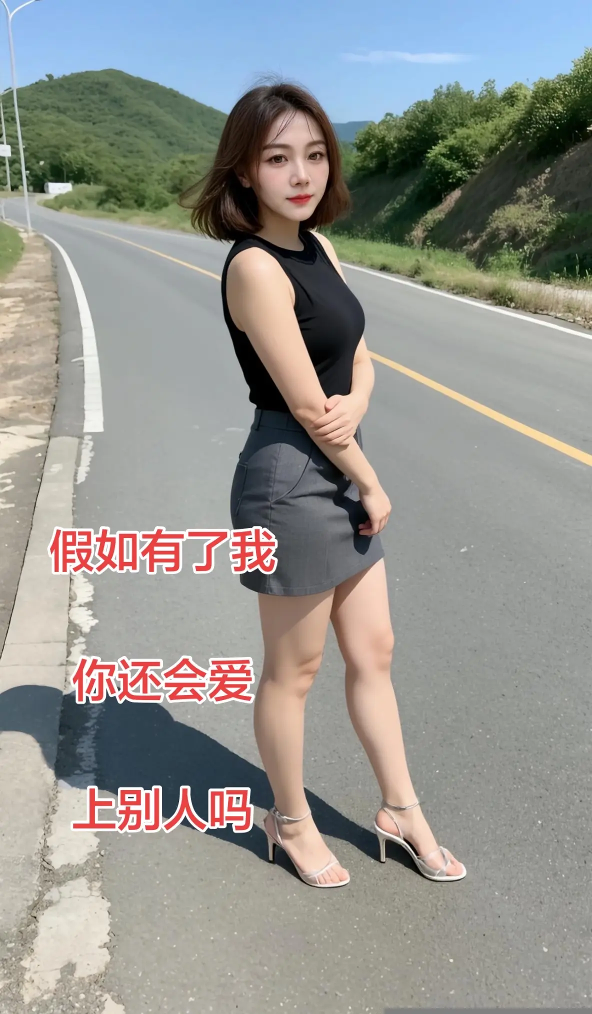 AI披肩发造型换装 ai创作 假如爱有天意热歌