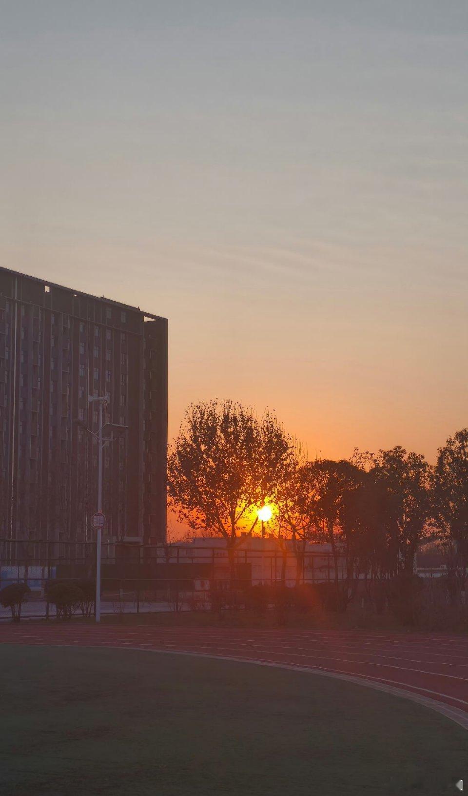 校园随手拍 [爱你] 解锁陕西地标毛绒新萌态  通红的夕阳，恍如从森林的树梢掠过