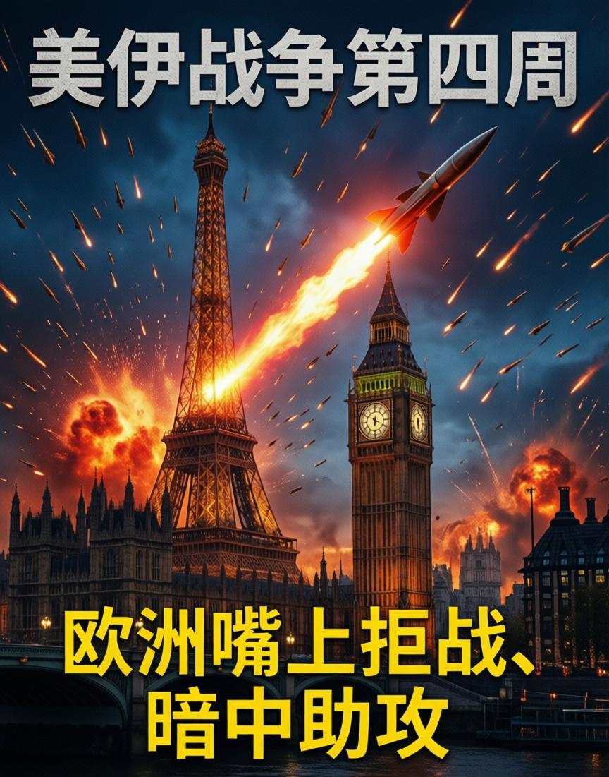 美伊战争打到第四周了，中东被打得稀烂，跨大西洋关系也跟着撕裂。特朗普这边铁了心要
