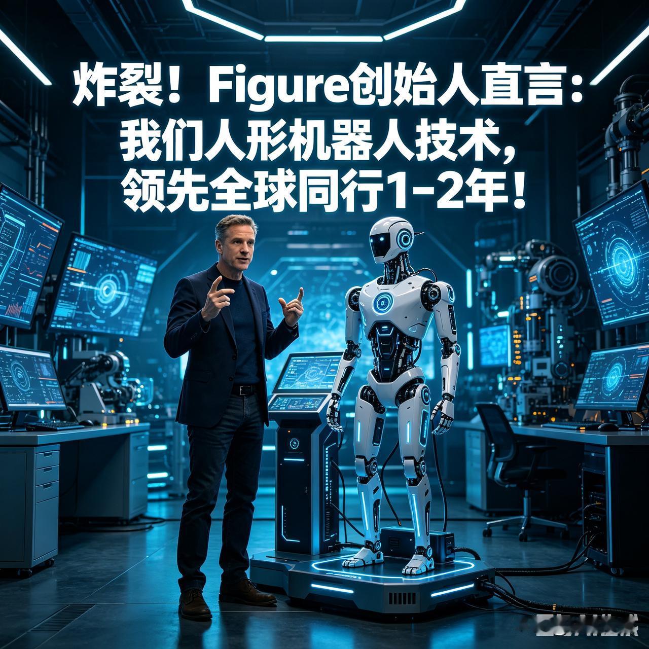 炸裂！Figure创始人直言：我们人形机器人技术，领先全球同行1-2年！
 
人