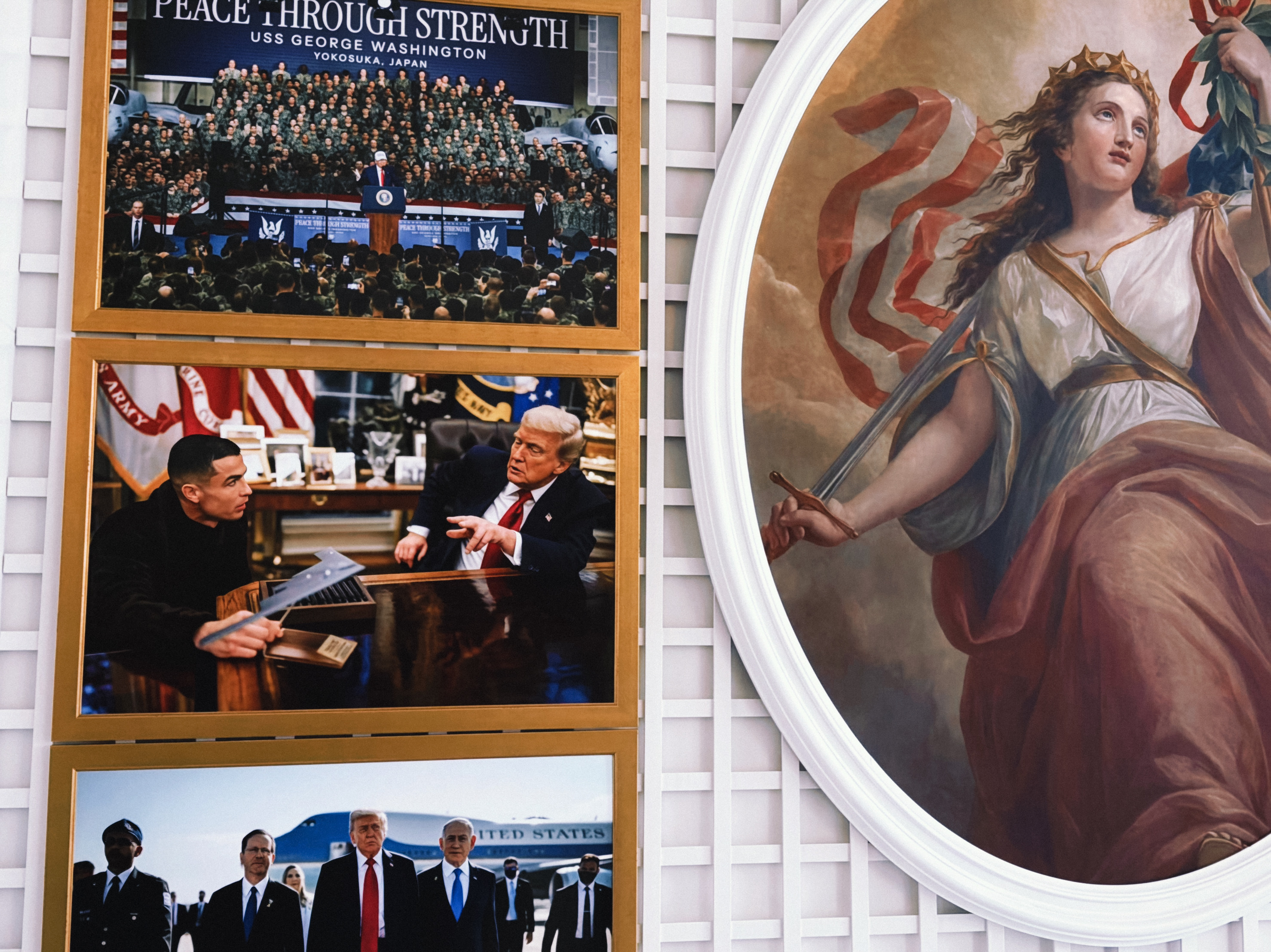 C罗照片被放进白宫 🛑 懂王将他与C罗的合照放置在白宫里展示C罗日常C罗  专