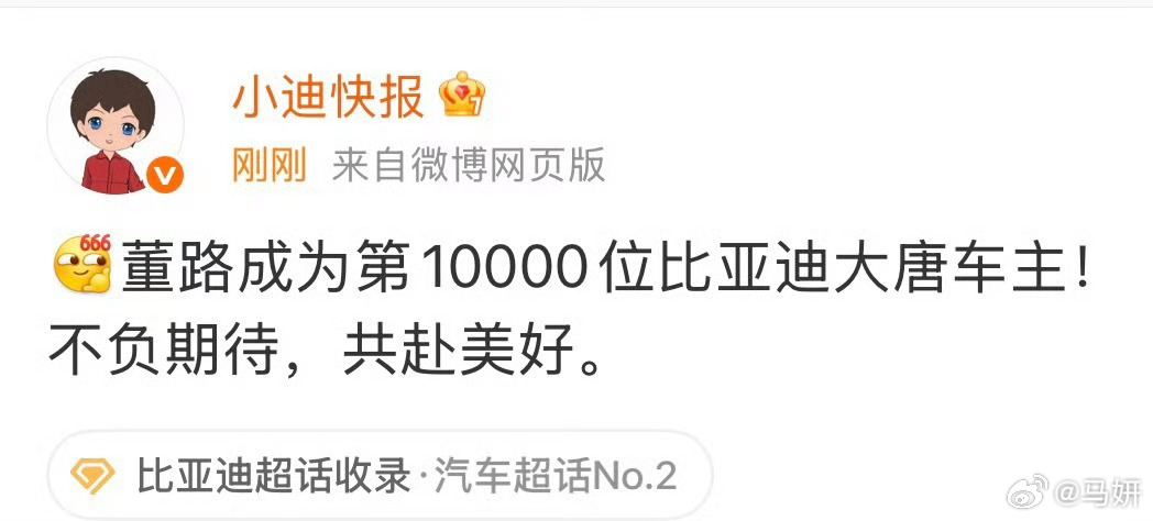 第10000位比亚迪大唐车主出现了董路是谁？足球小将创始人！工科出身，90年代进