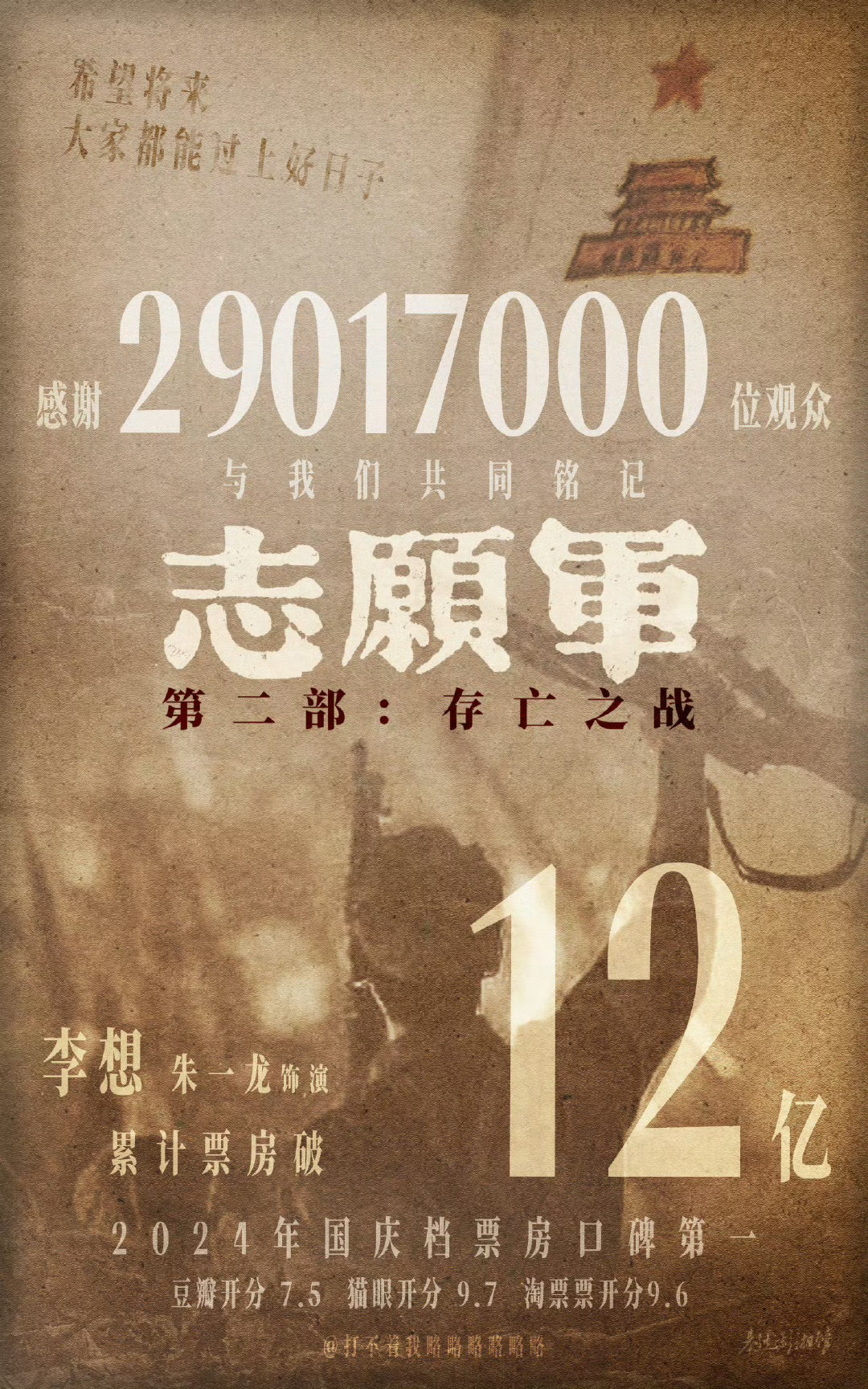 致我最爱角色的27岁。致他144分钟，致他用命拍摄的一年半。我希望你有一个好结果