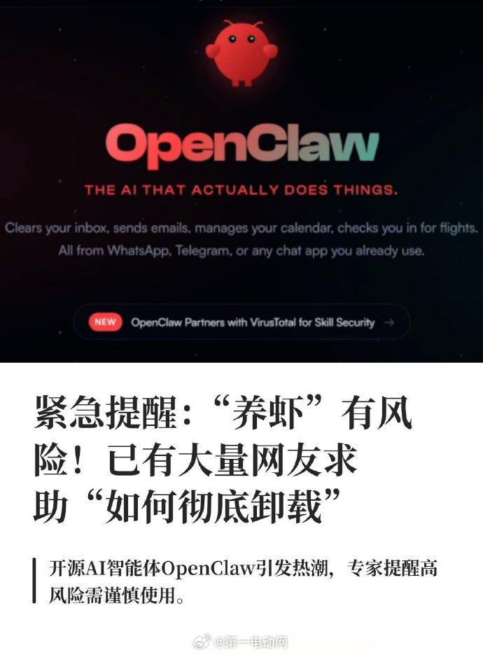 千万不要把支付密码给龙虾第一批养虾人如何平衡风险 这几天，开源AI智能体Open