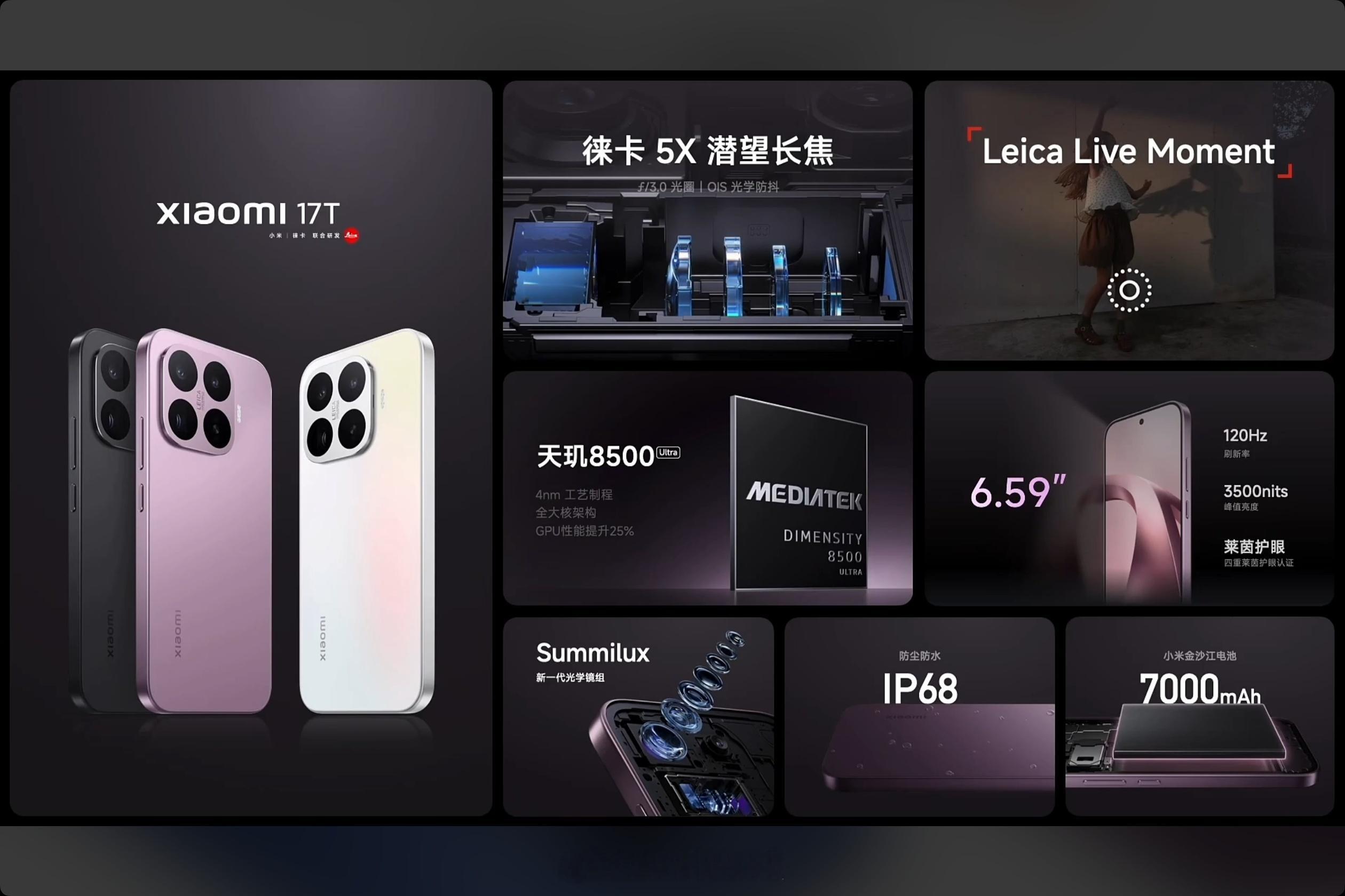 小米17T系列今日发布卧槽，这价格无敌，小米17T国补后2549起，小米17T 