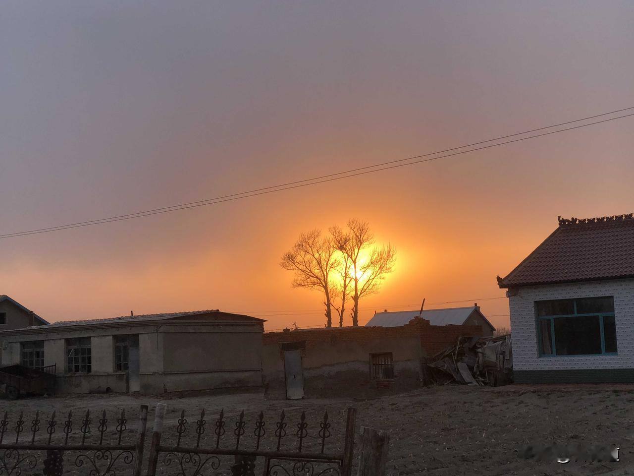 喜欢农村的日落