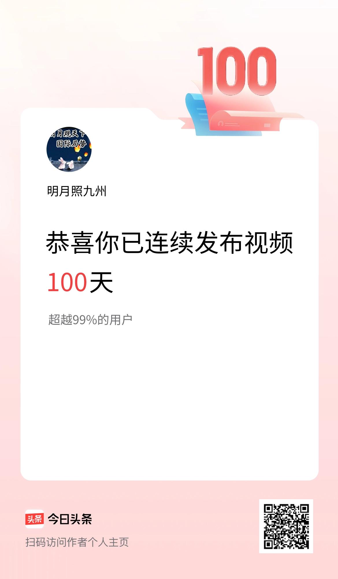 我在头条连续视频投稿100天