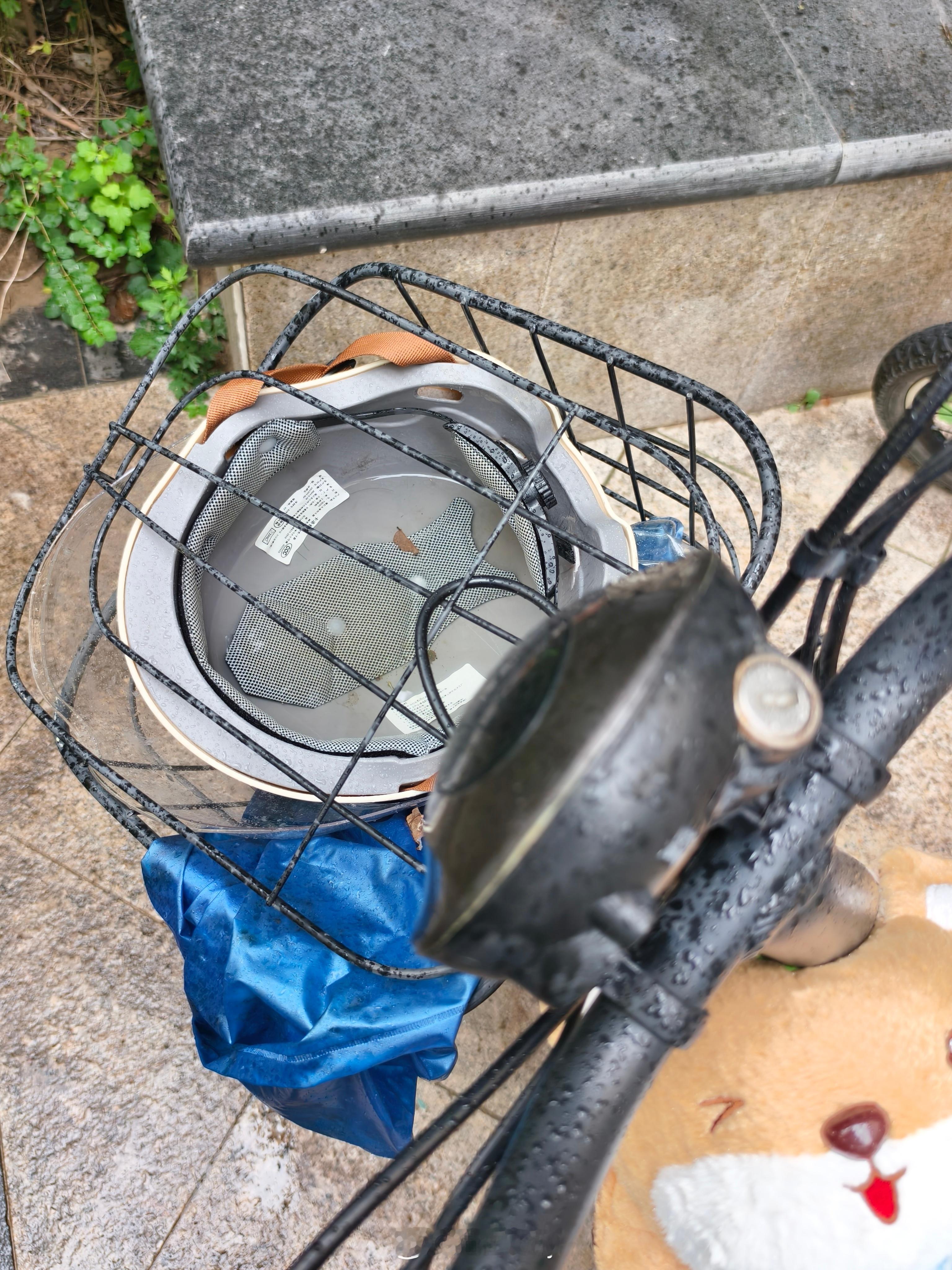 昨天下雨忘了忘了把车推到车棚这一会儿又开始飘雨看了一下电动车这。。质量还挺行[笑