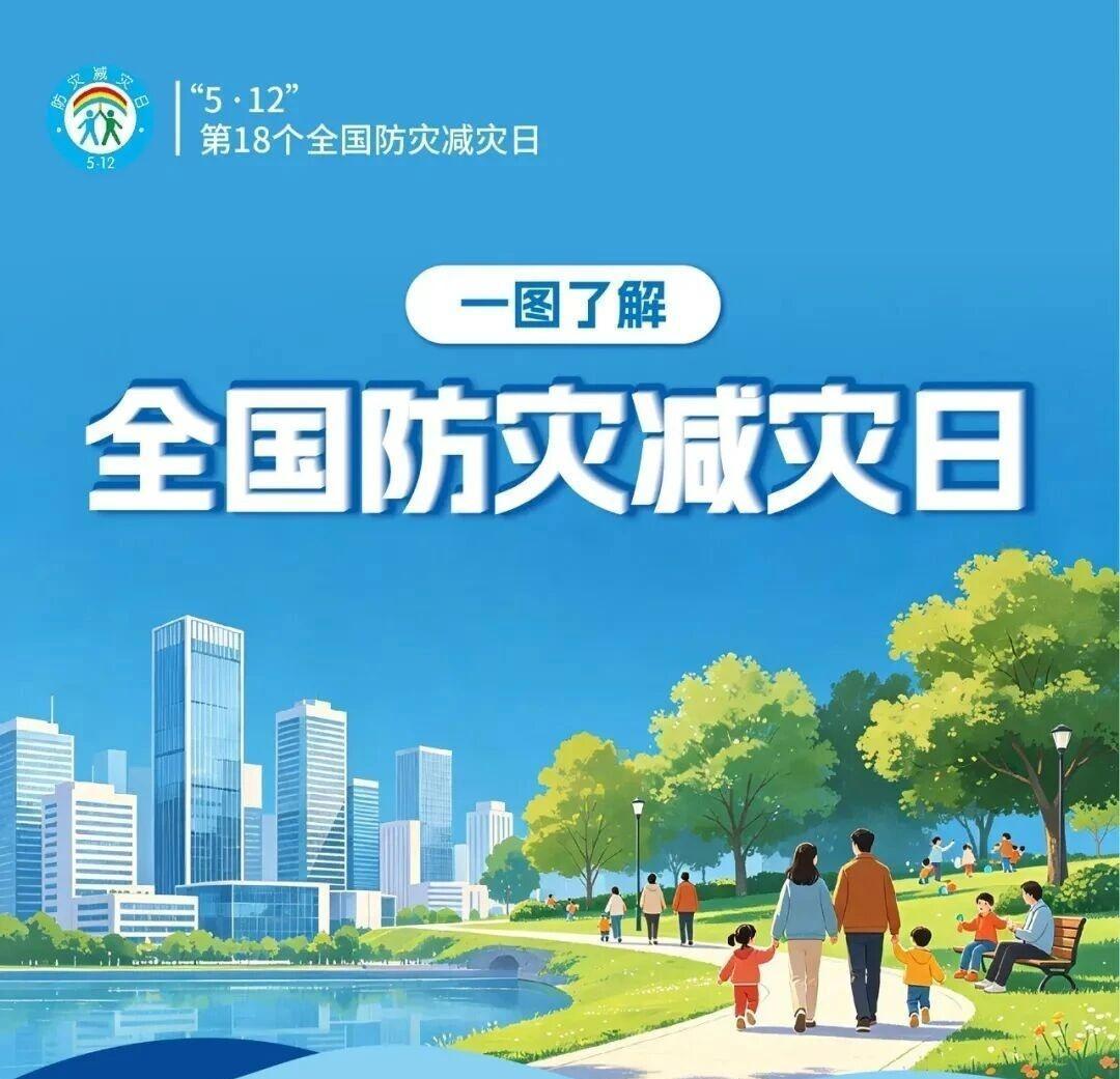 【一图了解全国防灾减灾日】今年5月12日是第18个全国防灾减灾日，主题是“人人讲