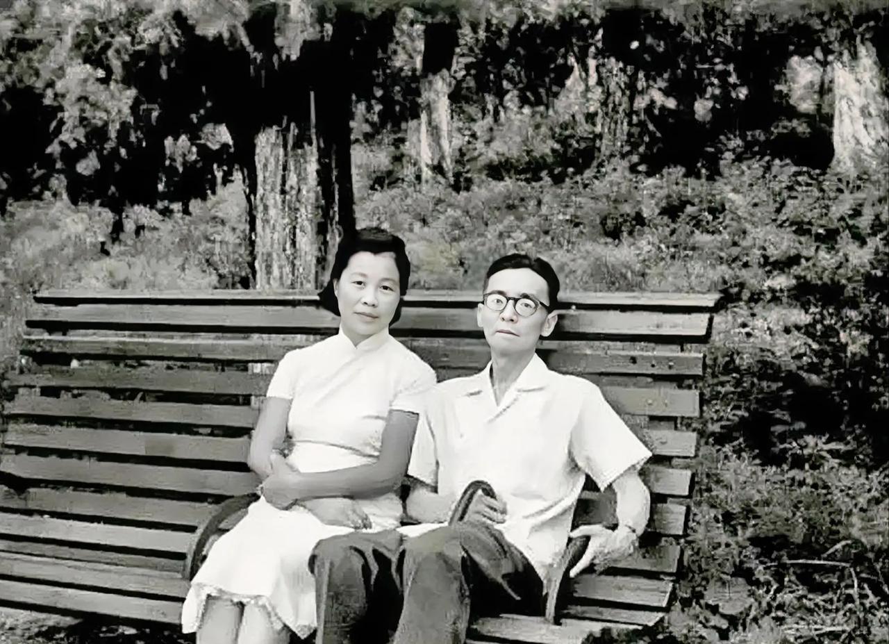 60年代，梁思成和林洙，外出散步时，一张罕见的合影，当时的梁思成已经是一个花甲老