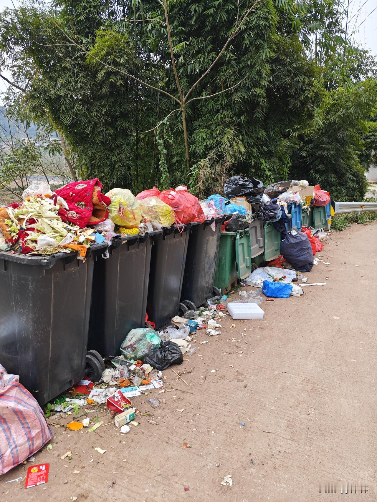 我们出外打工挣钱一年，然后回家买年货，然后再变成这一堆垃圾。
每年过年这里都会有
