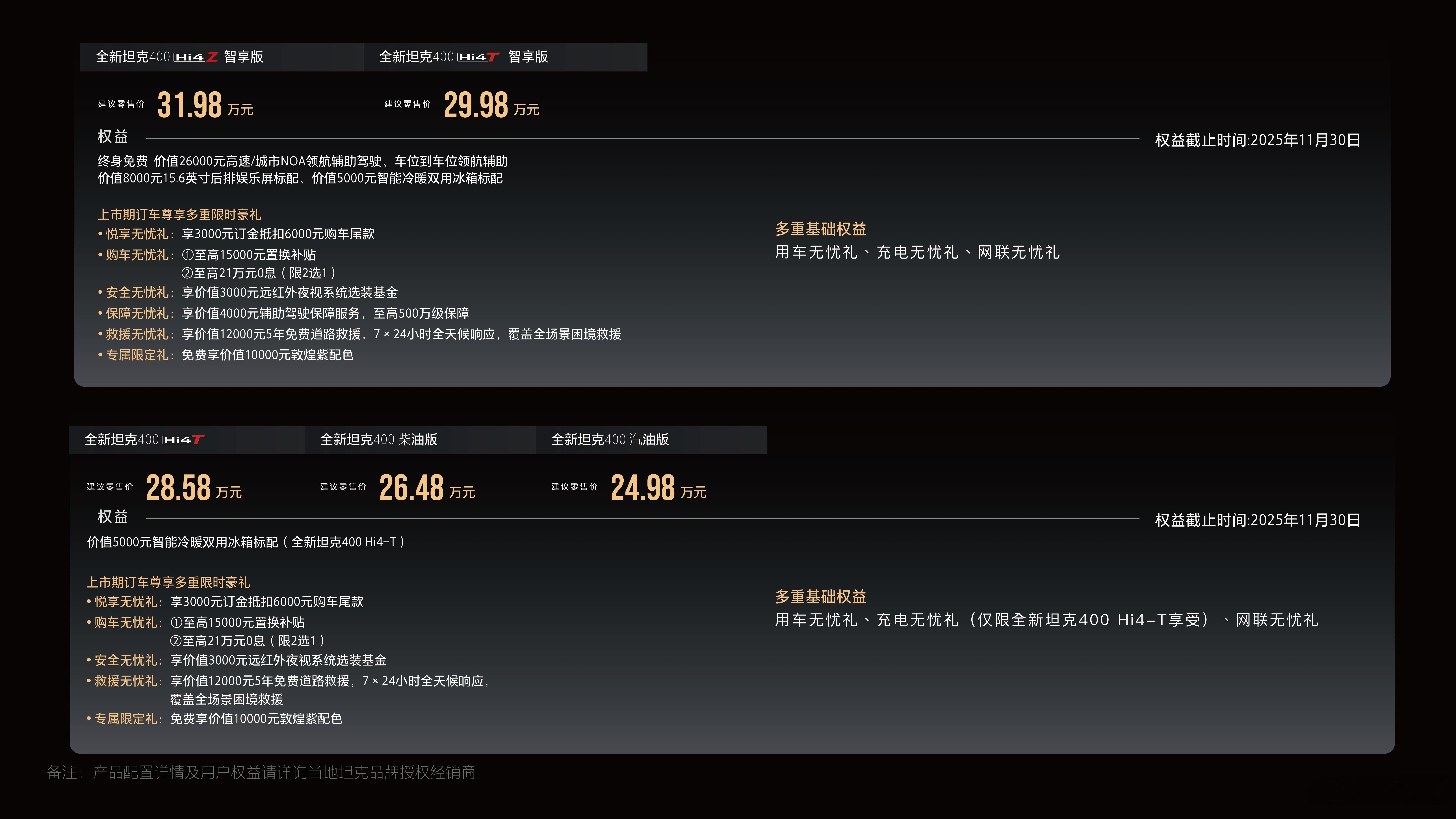 昨晚全新坦克400正式上市，24.98万起就能拿下覆盖全动力矩阵的越野SUV，原