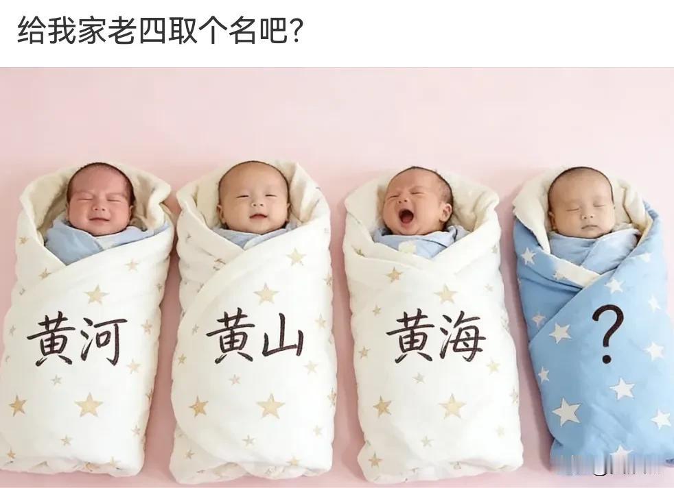 给他家老四取个名字吧？他的哥哥分别叫黄河、黄山、黄海。你们觉得老四可以取个什么名