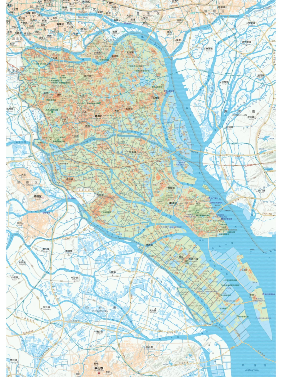 广州番禺区、南沙区地图