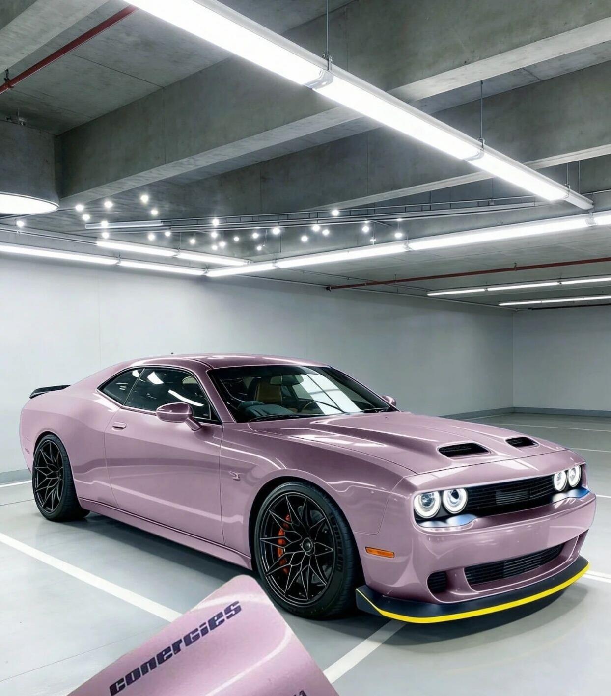 谁能拒绝粉色猛兽？道奇挑战者清透草间色改色，甜酷平衡感不封神？这个颜色像是清透的